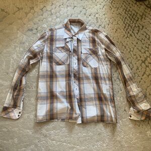 Wesc men’s long sleeve plaid shirt